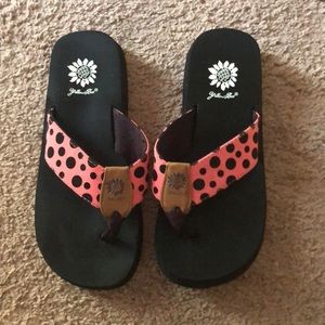 Yellow Box flip flops